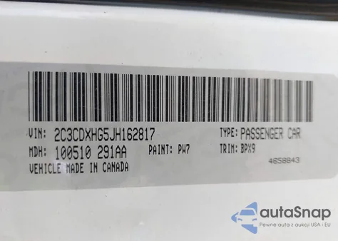 2018 Dodge Charger Sxt Plus Rwd z USA, uszkodzony, nr VIN 2C3CDXHG5JH162817